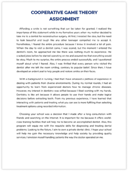 Game Theory Assignments Sample