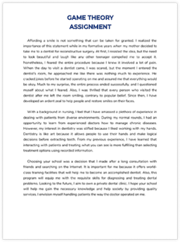 Game Theory Assignments Sample