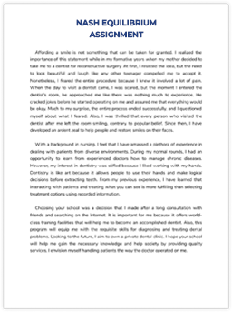 Game Theory Assignments Sample