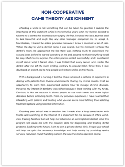 Game Theory Assignments Sample