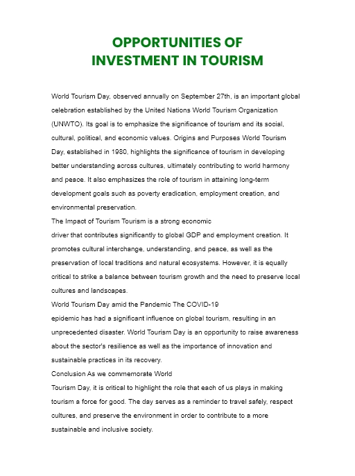 Tourism Sample